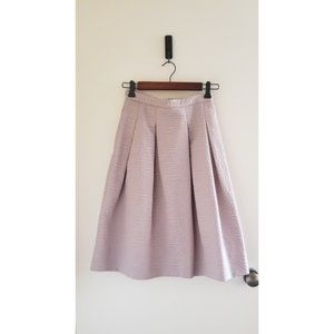 H&M Textured Pleated Lilac Midi Skirt